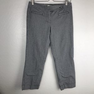 Ann Taylor LOFT Women's Black White Houndstooth Straight Leg Pant Trousers